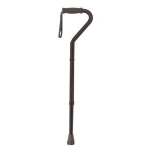 The 10318-6 is a black walking cane featuring adjustability, a curved handle, wrist strap, and rubber tip for stability.