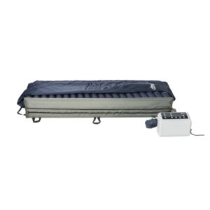 Electric air mattress with pump and control unit.