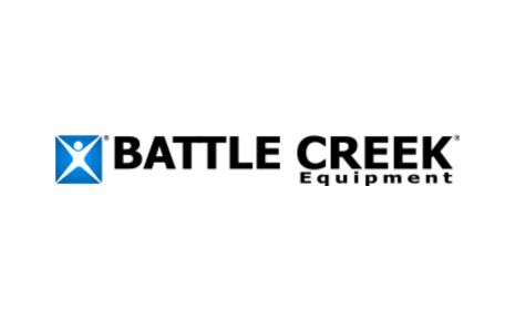 Logo of Battle Creek Equipment with a blue and black design.