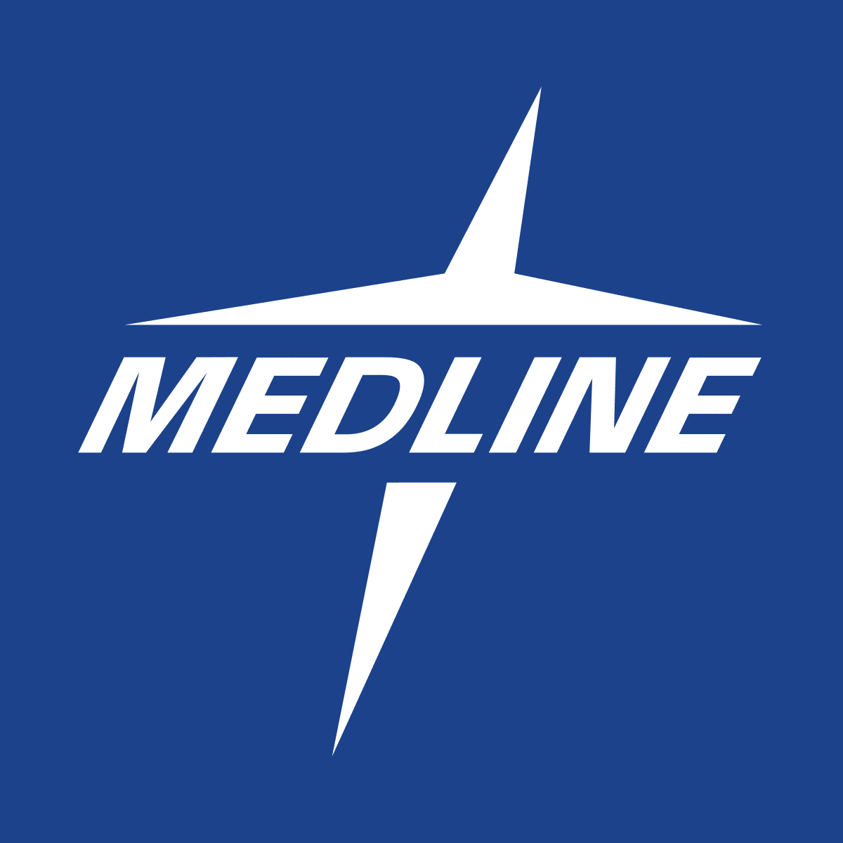 The Medline logo with a stylized cross on a blue background.