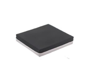 A small black electronic component with a flat square shape.