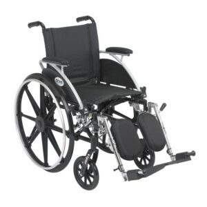 Black manual wheelchair with elevating legrests